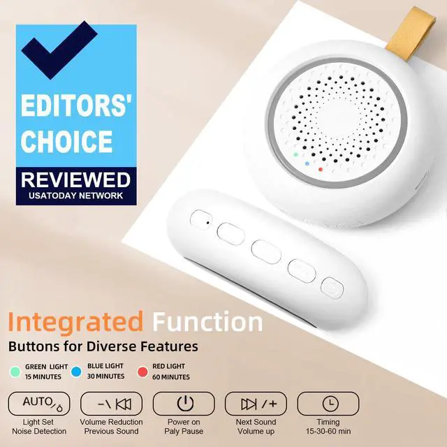 Alt view image 6 of 7 - Hatch Portable Pink Sound Machine, Nature Sound White Noise Sound Machine with Night Light for Sleep, Meditation, Relaxation, Anxiety Relief, Concentration for Adults Kids Baby ADHD Home Office Travel