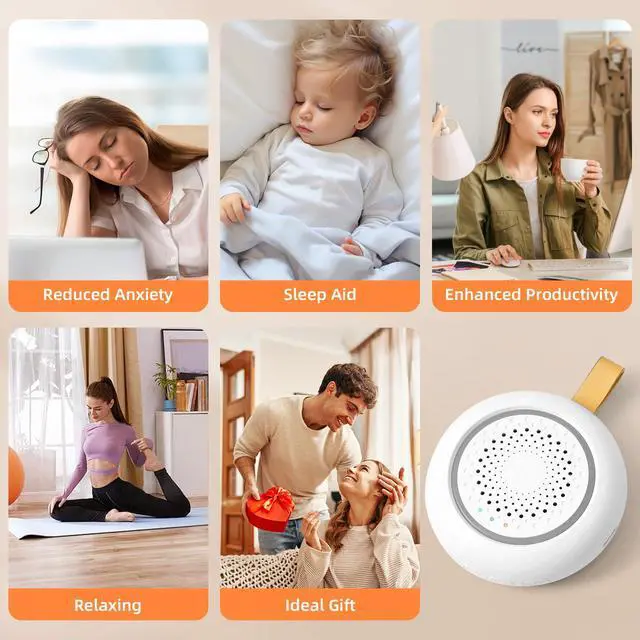 Alt view image 5 of 7 - Hatch Portable Pink Sound Machine, Nature Sound White Noise Sound Machine with Night Light for Sleep, Meditation, Relaxation, Anxiety Relief, Concentration for Adults Kids Baby ADHD Home Office Travel