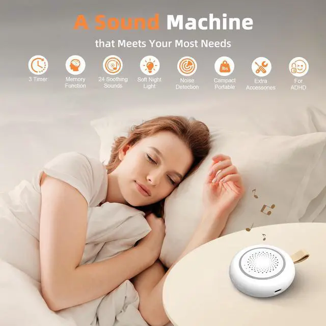 Alt view image 7 of 7 - Hatch Portable Pink Sound Machine, Nature Sound White Noise Sound Machine with Night Light for Sleep, Meditation, Relaxation, Anxiety Relief, Concentration for Adults Kids Baby ADHD Home Office Travel