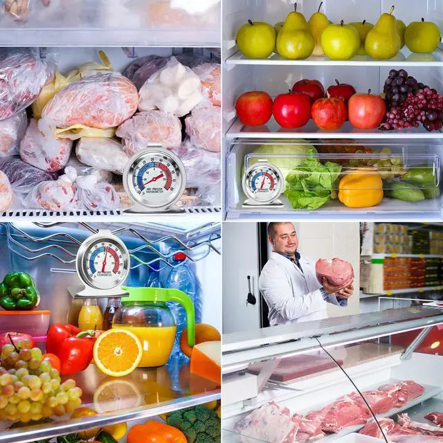 Alt view image 7 of 7 - 12 Pack Refrigerator Freezer Thermometer Large Dial Fridge Thermometer with Dual-Scale -30~30°C/-20~80°F for Freezer Refrigerator Cooler