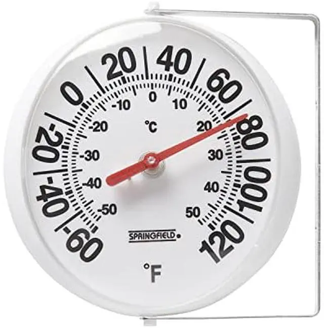 Main image of Big and Bold Thermometer with Mounting Bracket, Indoor Outdoor Thermometer, Easy to Read Numbers for Patio, Pool, and Indoor Areas, 5.25-Inch, White