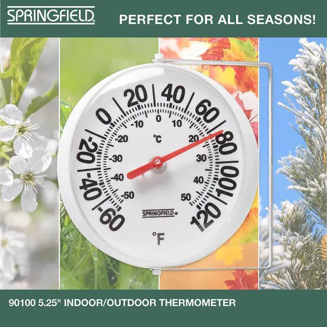 Alt view image 4 of 7 - Big and Bold Thermometer with Mounting Bracket, Indoor Outdoor Thermometer, Easy to Read Numbers for Patio, Pool, and Indoor Areas, 5.25-Inch, White