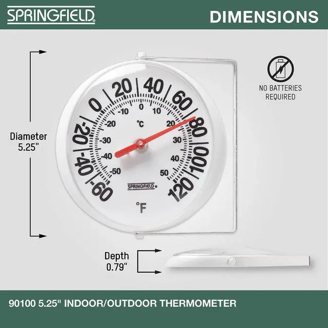 Alt view image 3 of 7 - Big and Bold Thermometer with Mounting Bracket, Indoor Outdoor Thermometer, Easy to Read Numbers for Patio, Pool, and Indoor Areas, 5.25-Inch, White