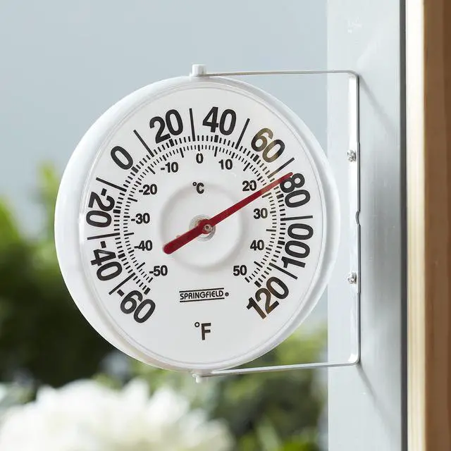 Alt view image 6 of 7 - Big and Bold Thermometer with Mounting Bracket, Indoor Outdoor Thermometer, Easy to Read Numbers for Patio, Pool, and Indoor Areas, 5.25-Inch, White