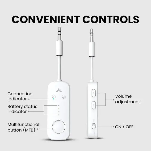 Alt view image 6 of 7 - Relay - Airplane Bluetooth Adapter for 2 AirPods or Headphones