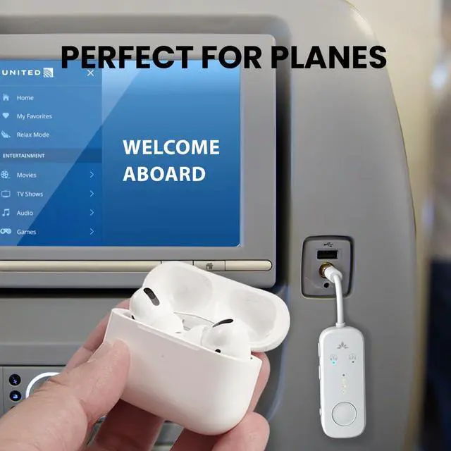 Alt view image 2 of 7 - Relay - Airplane Bluetooth Adapter for 2 AirPods or Headphones