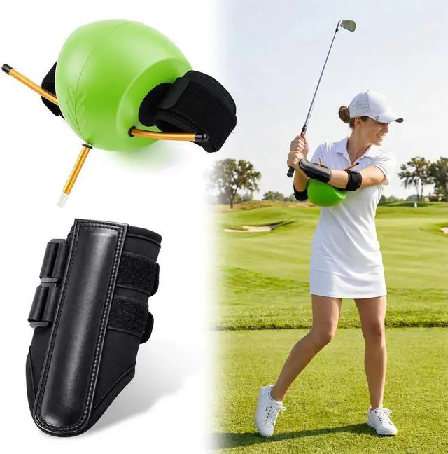 Main image of 3 in 1 Golf Swing Training Aid Set, Smart Ball Trainer with Wrist Brace and Arm Strap, Golf Swing Correction Tool for Hand Positioning, Arm Body Connect, Wrist Stability Practice