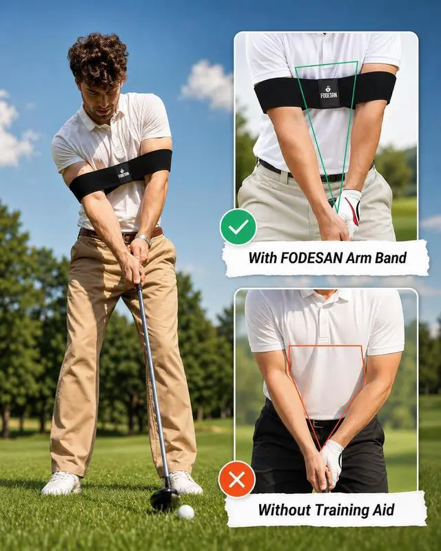 Alt view image 4 of 6 - Golf Arm Band Training Aid for Swing Connection, Arm Connection Golf Trainer for Better Tempo, Ball Striking & Consistency, Easy Golf Swing Training Aid for Indoor Practice, Golf Gift for Golfers