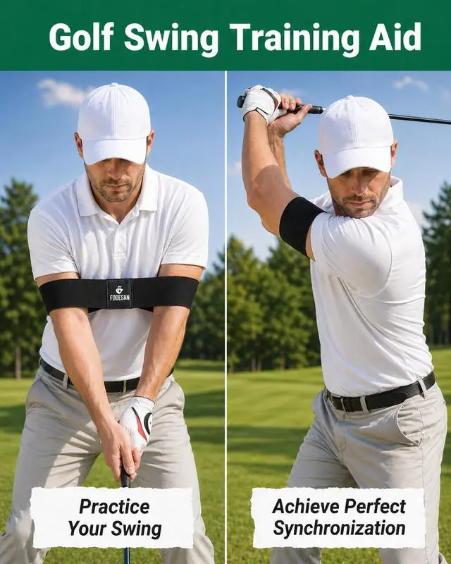 Alt view image 2 of 6 - Golf Arm Band Training Aid for Swing Connection, Arm Connection Golf Trainer for Better Tempo, Ball Striking & Consistency, Easy Golf Swing Training Aid for Indoor Practice, Golf Gift for Golfers