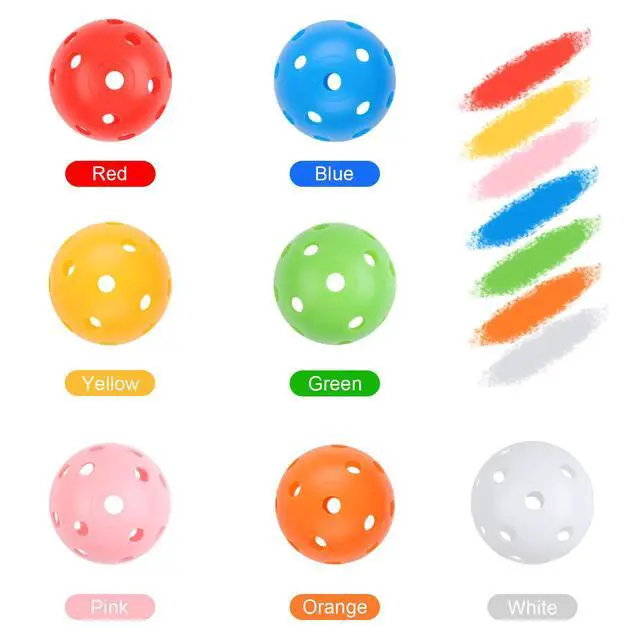 Alt view image 3 of 7 - Practice Golf Balls 24 Pack, 42mm Plastic Golf Balls, Practice Golf Balls for Backyard, Training Golf Balls for Swing Practice (Multicolor)