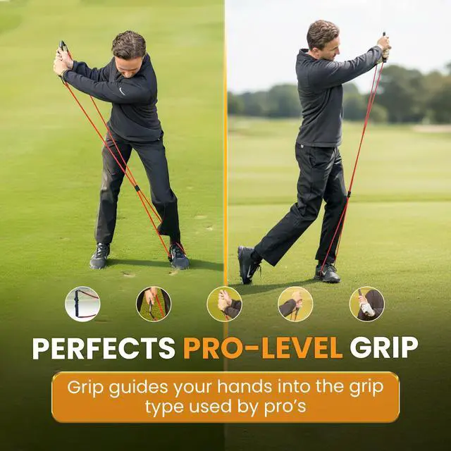 Alt view image 4 of 7 - Golf Swing & Grip Accuracy & Power Trainer | Resistance Band Training Aid for Swing Path, Grip & Muscle Memory | Pre-Round Warm-Up & Practice Tool | Golf Training Aids & Accessories | Right Hand Only