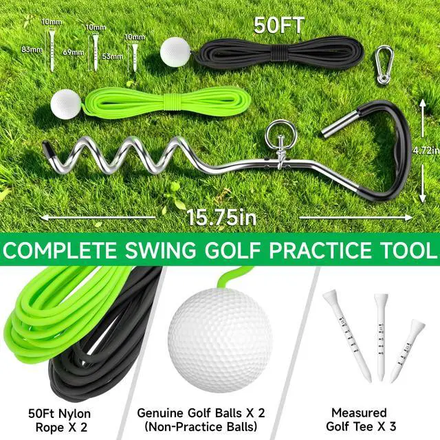 Alt view image 4 of 7 - Golf Swing Trainer for Backyard, Analyze 50' Golf Training Balls Flight