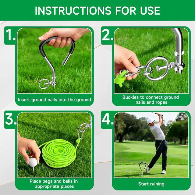 Alt view image 7 of 7 - Golf Swing Trainer for Backyard, Analyze 50' Golf Training Balls Flight