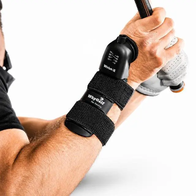 Main image of Wrist-X Golf Swing Training Aid Adjustable Golf Wrist Trainer with Audible Click Feedback (070°) Develop Correct Wrist Hinge Posture & Muscle Memory Works with Both Right & Left Hand
