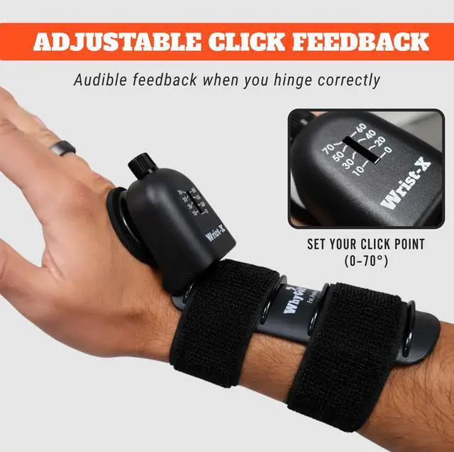 Alt view image 3 of 7 - Wrist-X Golf Swing Training Aid Adjustable Golf Wrist Trainer with Audible Click Feedback (070°) Develop Correct Wrist Hinge Posture & Muscle Memory Works with Both Right & Left Hand
