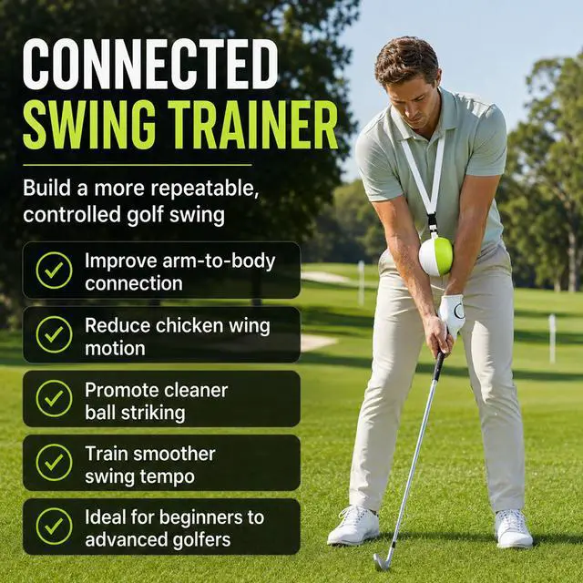 Alt view image 4 of 6 - Golf Swing Trainer Ball, Forearm Connection Training Aid with Adjustable Lanyard, Soft Memory Foam Golf Practice Ball to Fix Chicken Wing, Slicing & Scooping