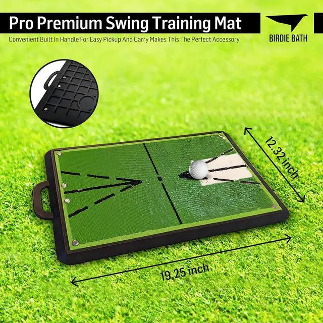 Alt view image 3 of 7 - Golf: Mat Pro - Swing Training Aid, Sequin Tech Surface, Analyze Swing Path & Ball Impact, Portable in- Outdoor, 19.25" Sports Accessory