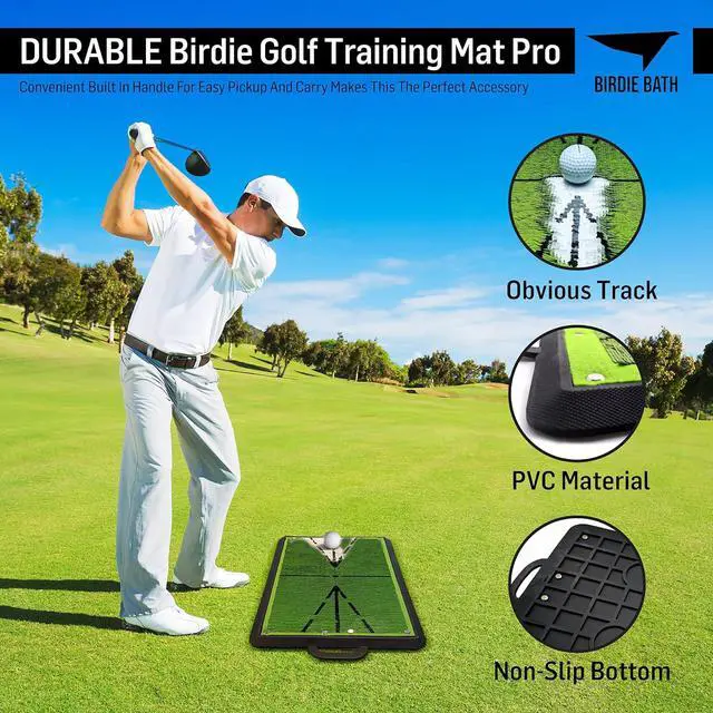 Alt view image 4 of 7 - Golf: Mat Pro - Swing Training Aid, Sequin Tech Surface, Analyze Swing Path & Ball Impact, Portable in- Outdoor, 19.25" Sports Accessory