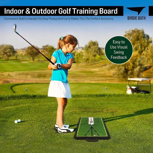 Alt view image 5 of 7 - Golf: Mat Pro - Swing Training Aid, Sequin Tech Surface, Analyze Swing Path & Ball Impact, Portable in- Outdoor, 19.25" Sports Accessory