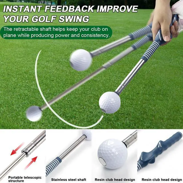 Alt view image 4 of 6 - Golf Grip Trainer, Retractable Golf Swing Trainer Right Handed, Golf Swing Training Aid for Beginners, Grip Trainer for Advanced Swing Mechanics, Indoor Outdoor Tempo Stick
