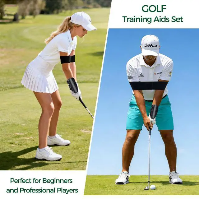 Alt view image 7 of 7 - Golf Swing Trainer Aid Set with Wrist Trainer and Arm Band