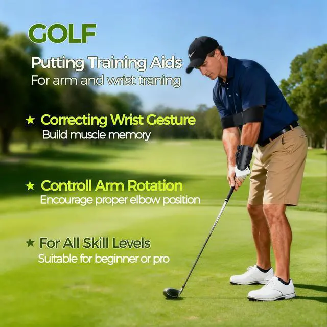 Alt view image 2 of 7 - Golf Swing Trainer Aid Set with Wrist Trainer and Arm Band