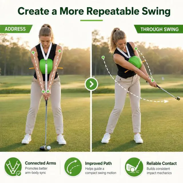 Alt view image 5 of 6 - The Connector Golf Swing Trainer - Golf Training Aid Ball for Arm Body Connection, Upgraded Foam Swing Corrector for Driving Range Backyard Course Practice, All Skill Levels