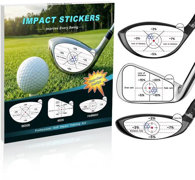 Main image of Golf Impact Stickers, High-Resolution Impact Tape for Iron, Wood & Fairway Clubs, Golf Training Aid for Home Practice, Nets & Simulators, Essential Golf Accessories for Men & Women, 180 Pcs