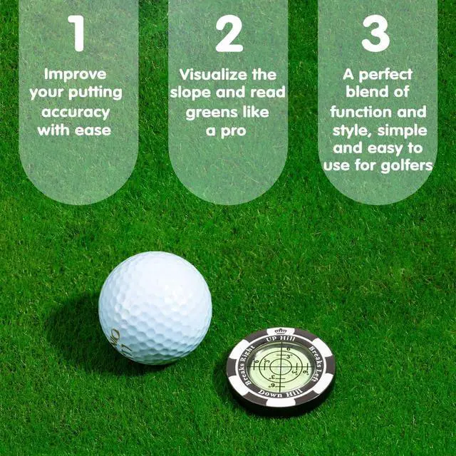 Alt view image 2 of 6 - Reader - Golf Ball Marker with High Precision Green Reading Aid Golf Accessories for Men Women(Black)