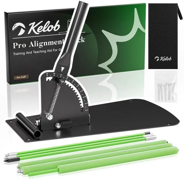 Main image of Golf Alignment Sticks Holder with Angle Adjustment, Metal Base & Metal Threaded Connectors, Golf Training Aid for Putting, Full Swing, Posture Correction, Golf Swing Trainer for Men and Women