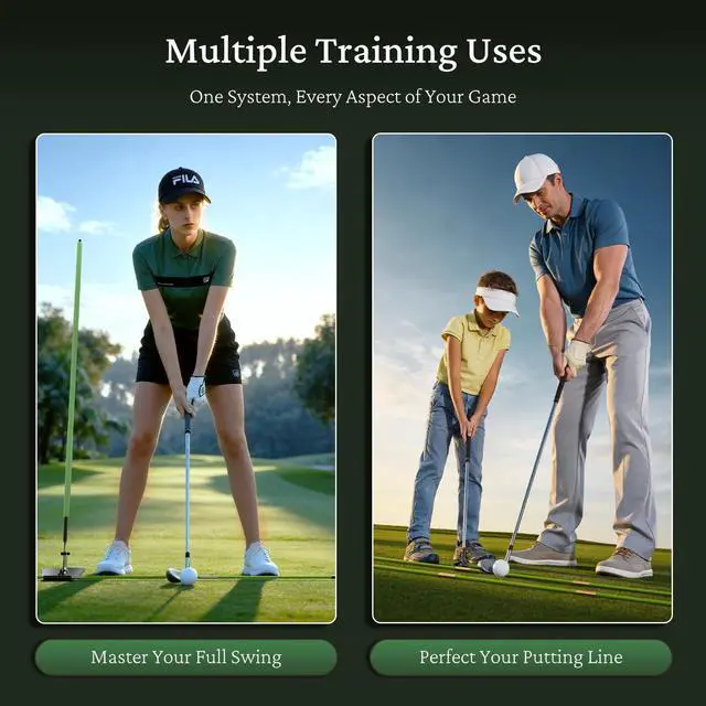 Alt view image 4 of 7 - Golf Alignment Sticks Holder with Angle Adjustment, Metal Base & Metal Threaded Connectors, Golf Training Aid for Putting, Full Swing, Posture Correction, Golf Swing Trainer for Men and Women
