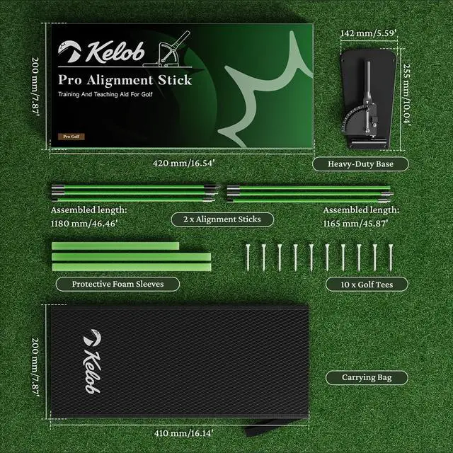 Alt view image 6 of 7 - Golf Alignment Sticks Holder with Angle Adjustment, Metal Base & Metal Threaded Connectors, Golf Training Aid for Putting, Full Swing, Posture Correction, Golf Swing Trainer for Men and Women