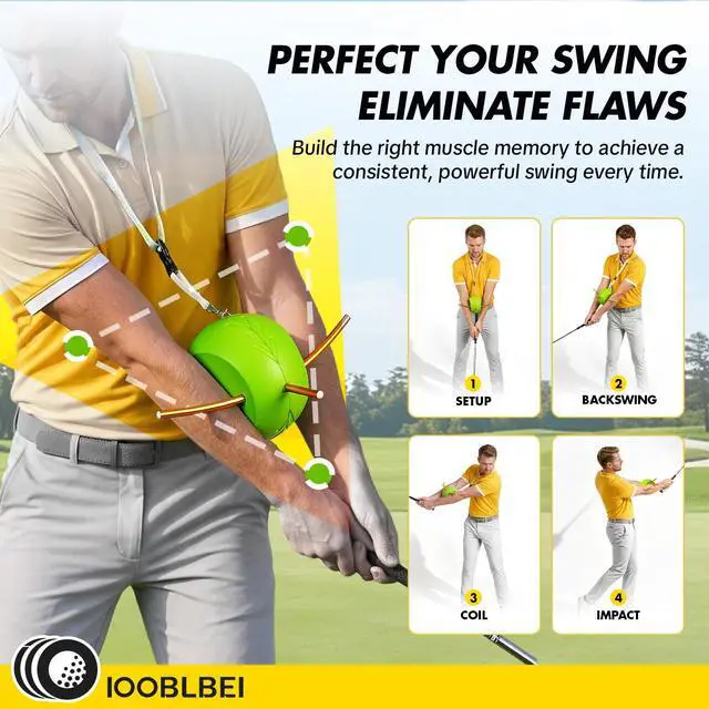 Alt view image 2 of 7 - Upgraded The Connector Golf Training Aid for Posture Correction & Arm Structure, Portable Golf Swing Trainer with Non-Slip Lanyard, Golf Swing Training Aid for Golfers Warm-Up Practice