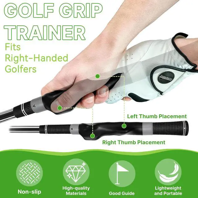 Alt view image 3 of 7 - Golf Training Aids Kit, 3-in-1 Swing Training Set with Trainer Grip, Impact Tape for Golf Clubs, Inflatable Golf Training Ball, Pump and Adjustable Lanyard to Improve Swing Habits for Golfers