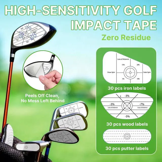 Alt view image 4 of 7 - Golf Training Aids Kit, 3-in-1 Swing Training Set with Trainer Grip, Impact Tape for Golf Clubs, Inflatable Golf Training Ball, Pump and Adjustable Lanyard to Improve Swing Habits for Golfers