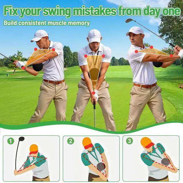 Alt view image 2 of 7 - Golf Swing Trainer Aid Adjustable Swing Training Ball for Beginners Helps Fix Swing Posture & Build Muscle Memory Durable No-Leak Design with Training Guide & Storage Bag (YP-0509, s1)