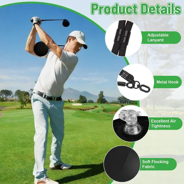 Alt view image 3 of 7 - Golf Swing Trainer Aid Adjustable Swing Training Ball for Beginners Helps Fix Swing Posture & Build Muscle Memory Durable No-Leak Design with Training Guide & Storage Bag (YP-0509, s1)
