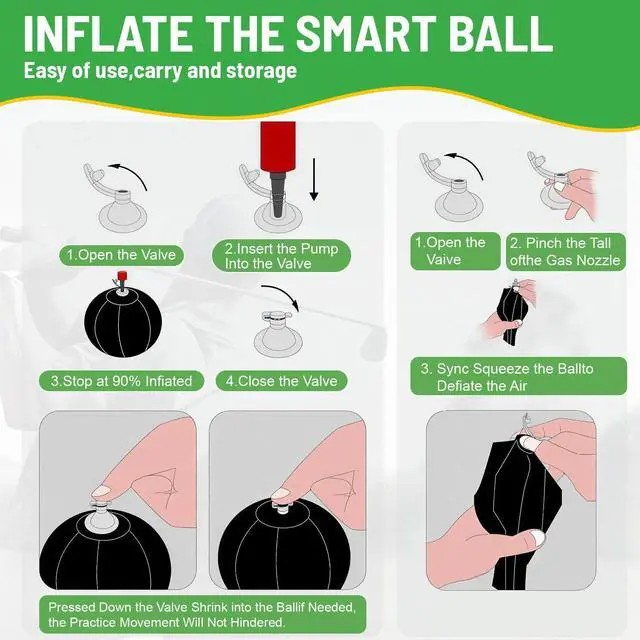 Alt view image 6 of 7 - Golf Swing Trainer Aid Adjustable Swing Training Ball for Beginners Helps Fix Swing Posture & Build Muscle Memory Durable No-Leak Design with Training Guide & Storage Bag (YP-0509, s1)