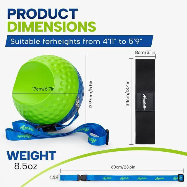 Alt view image 7 of 7 - Golf Training Aid, Golf Swing Trainer - Golf Training Aid Ball with Arm Band for Impact Precision & Consistent Swings | Fix Slicing, Scooping & Chicken-Wing - Soft Memory Foam (Medium)