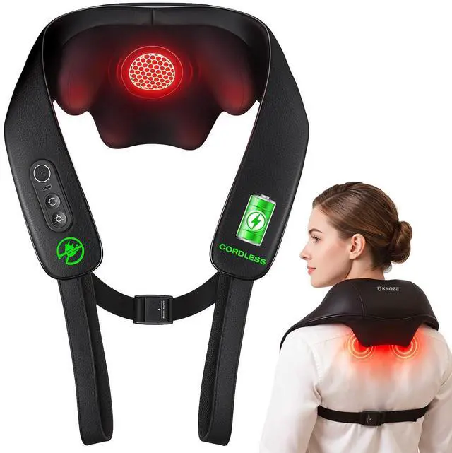 Main image of Cordless Neck Massager with Graphene Heating & Brushless Motor, Compact Design Back and Shoulder Massager for Pain Relief Deep Tissue, Hands-Free Straps, 4D Shiatsu Kneading, Gift for Dad Mom