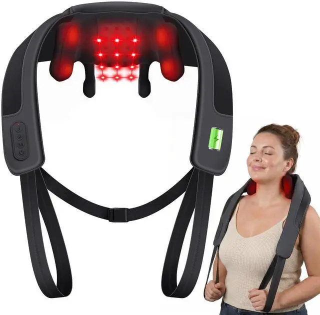 Main image of Red Light Neck Massager with Heat, 6D Shiatsu, 660nm & 850nm