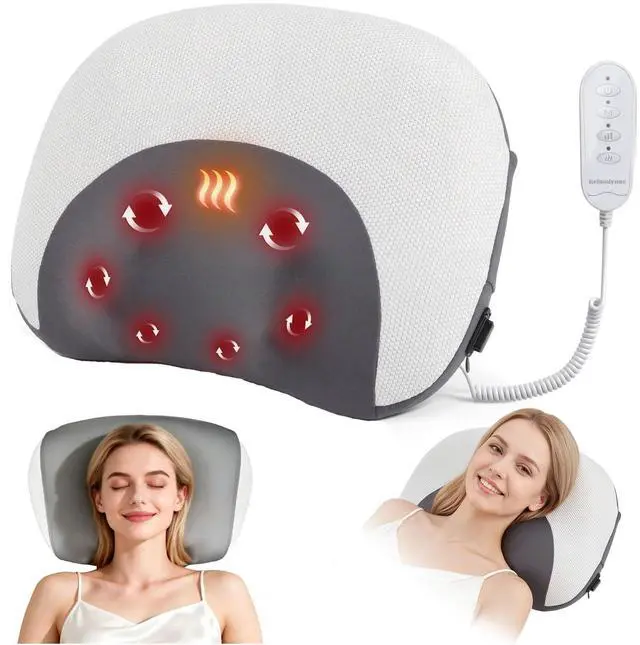 Main image of Upgraded 3-in-1 Cordless Neck Massager Pillow with Heat, Rolling Shiatsu