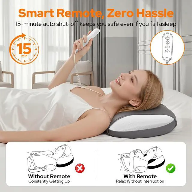 Alt view image 4 of 7 - Upgraded 3-in-1 Cordless Neck Massager Pillow with Heat, Rolling Shiatsu