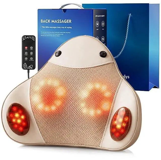 Main image of Asdys Back Massager with Heat, 4D Shiatsu Kneading Deep Tissue Electric Massager for Neck Shoulder Leg Back, Portable Rechargeable Cordless for Home Office Sofa Bed, for Men Women Mom Dad