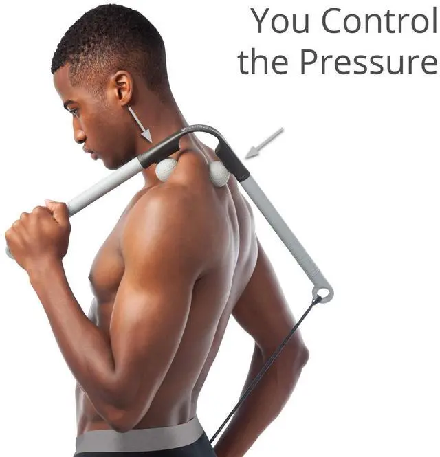 Alt view image 3 of 7 - AccuMassage FSA Eligible - Dual Pressure Point Massage Tool & Massage Hammer - 2 in 1 Design - Shiatsu Neck Massager Tool, Golf Ball Percussion Massager for Deep Tissue Pain Relief