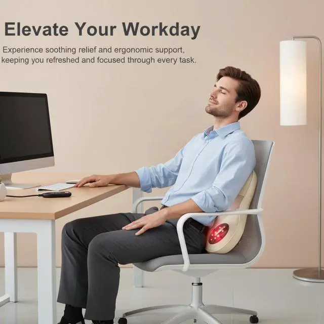 Alt view image 7 of 7 - Asdys Back Massager with Heat, 4D Shiatsu Kneading Deep Tissue Electric Massager for Neck Shoulder Leg Back, Portable Rechargeable Cordless for Home Office Sofa Bed, for Men Women Mom Dad