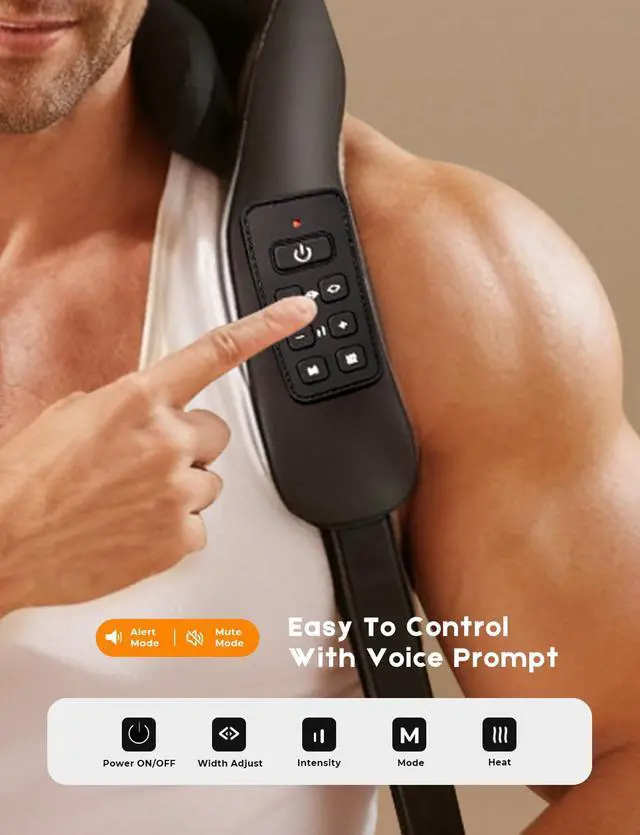 Alt view image 4 of 7 - Shiatsu Neck with Heat for Pain Relief Deep Tissue, Upgraded Adjustable Width 4D Kneading Shoulder Massage, Electric Back Massage Pillow, Gifts for Women Men Mom Dad, Mothers Day