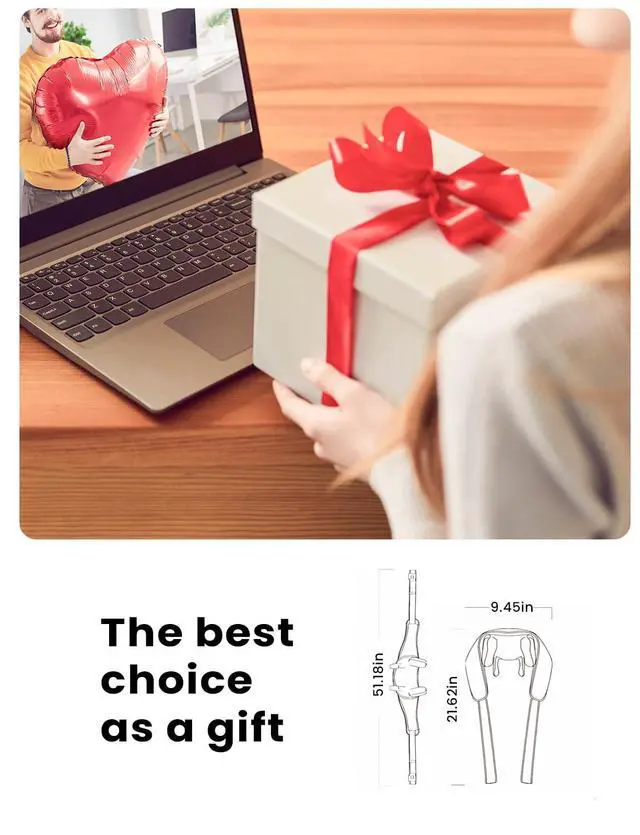 Alt view image 5 of 7 - Shiatsu Neck with Heat for Pain Relief Deep Tissue, Upgraded Adjustable Width 4D Kneading Shoulder Massage, Electric Back Massage Pillow, Gifts for Women Men Mom Dad, Mothers Day
