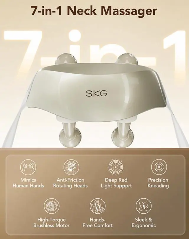 Alt view image 2 of 7 - H7 Ultra Cordless Neck Massager for Pain Relief Deep Tissue, Fathers Day Dad Gifts Adjustable Shiatsu Neck and Shoulder Massager with Heat for Strain Relief, for Home Office Travel, FSA Eligible