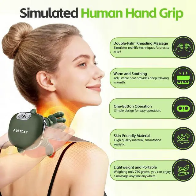 Alt view image 2 of 7 - Neck and Shoulder Massager, Wireless 4D Shiatsu Heated Neck Massager